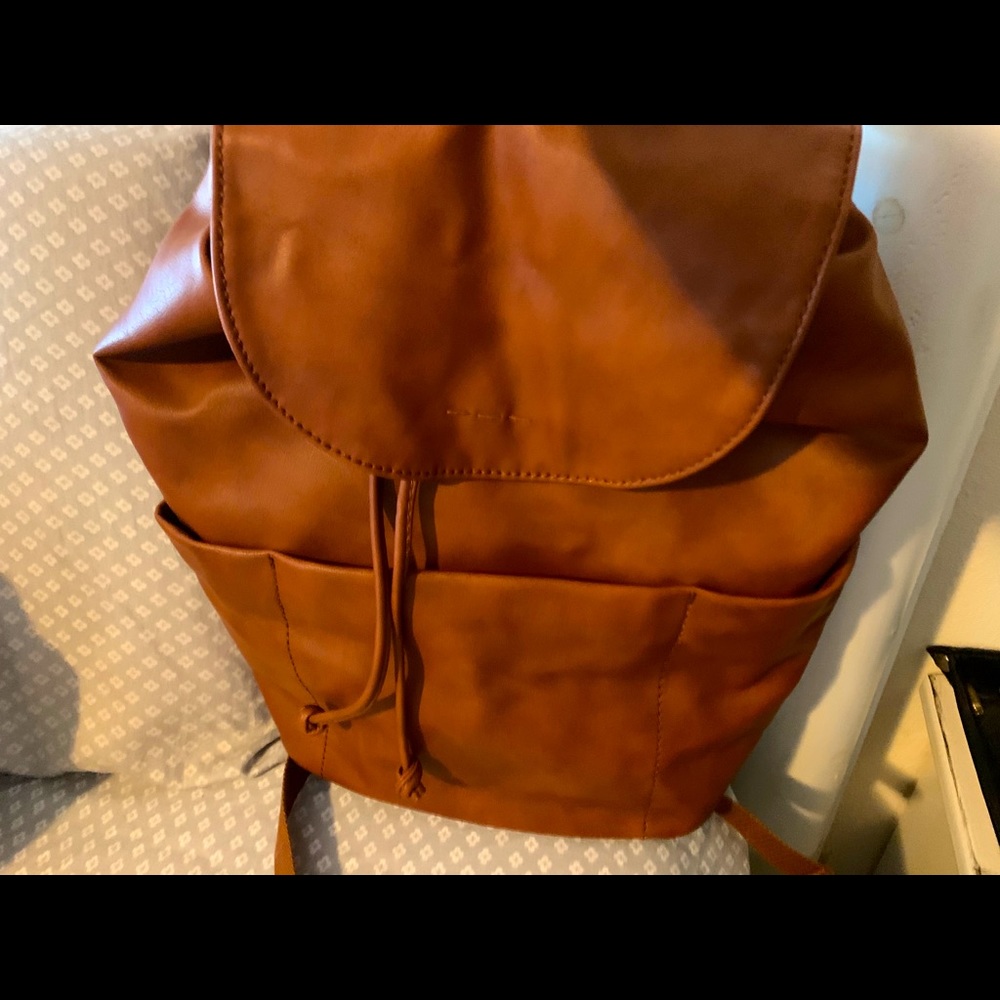 Faux leather backpack